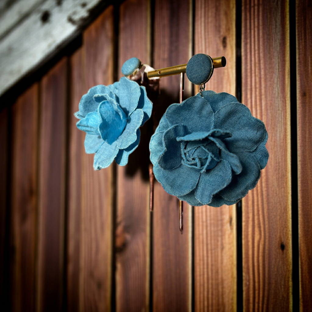 Ava Denim Earrings