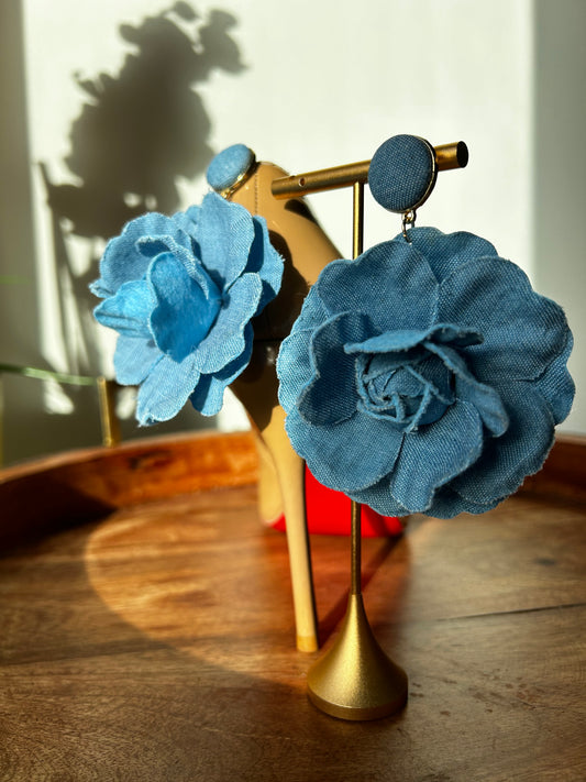 Ava Denim Earrings